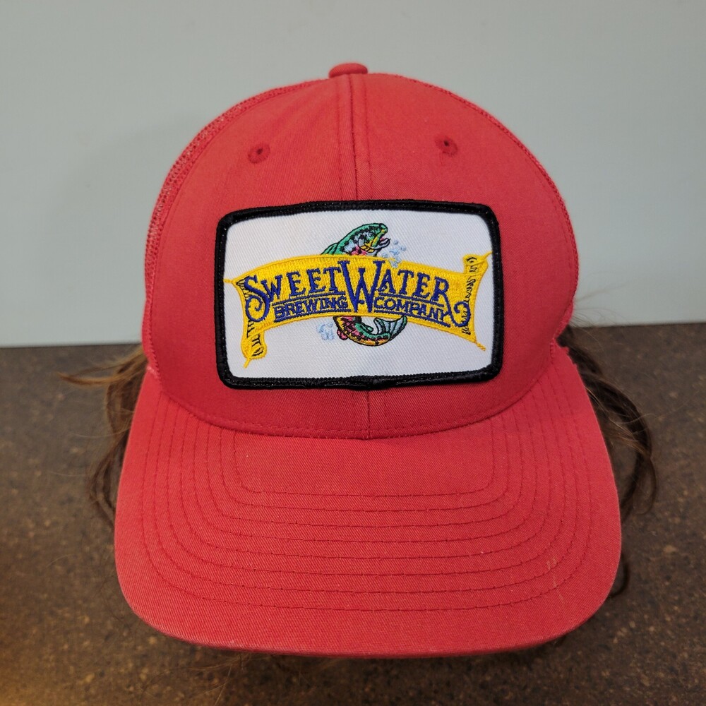 SweetWater Brewing Yupoong Trucker Hat Men’s Red Mesh Snapback Adjustable Cap